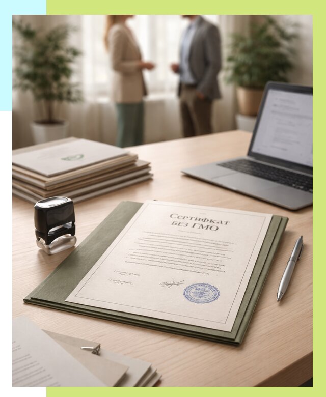 Сертификат без ГМО в Сестрорецке от 7687 р. оформить срочно Алешин-Сст