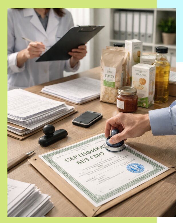 Получение сертификата Без ГМО для продукции в Сестрорецке